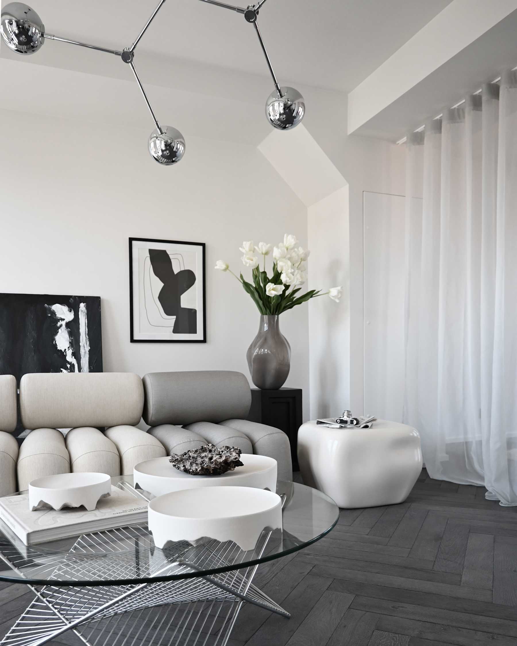 Κεραμικό Τραπεζάκι Καφέ Ishi Medio - Υψηλής Γυαλάδας Άσπρο Birch H40,5 x W55 x L55 cm 101 COPENHAGEN