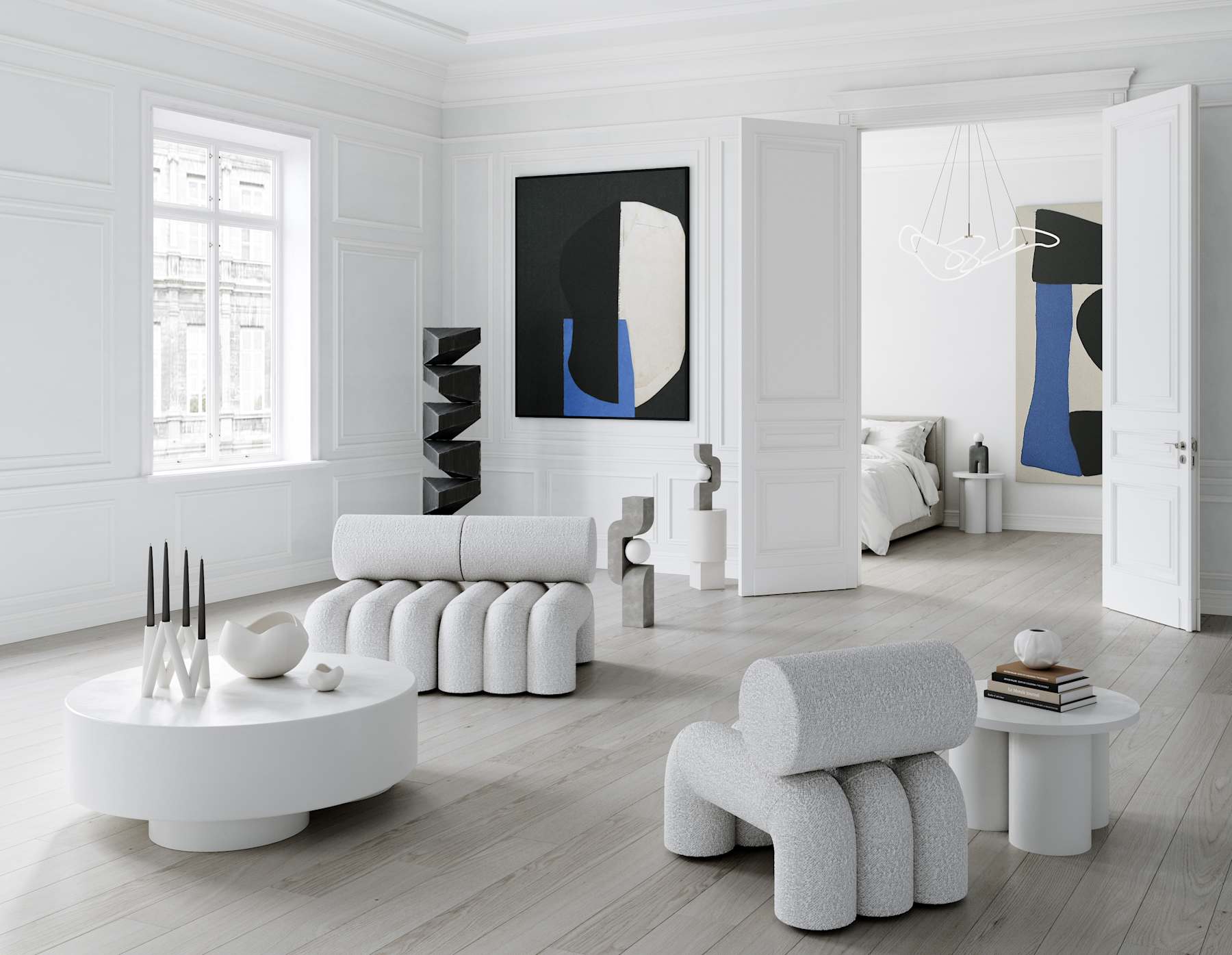 101 COPENHAGEN Επιτραπέζιο φωτιστικό Επιτραπέζιο Φωτιστικό Sitting Man Mini - Κεραμικό Γκρι H42,5 x W9,5 x L16 cm 101 COPENHAGEN