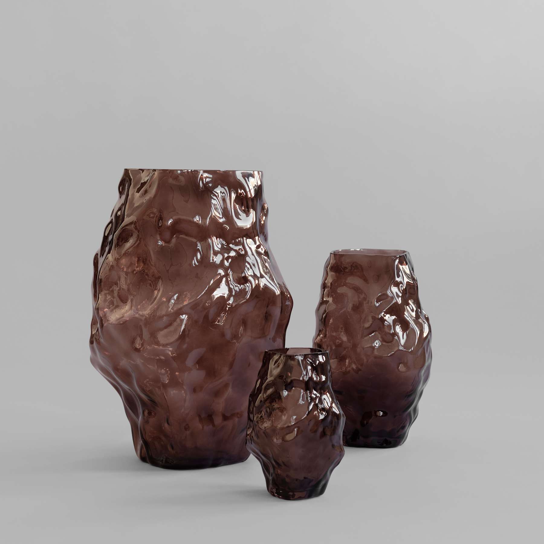 101 COPENHAGEN ΒΑΖΟ Βάζο Katachi Mini / Γυάλινο / Smoked Forest L15 / W13.5 / H22.5 CM 101 COPENHAGEN