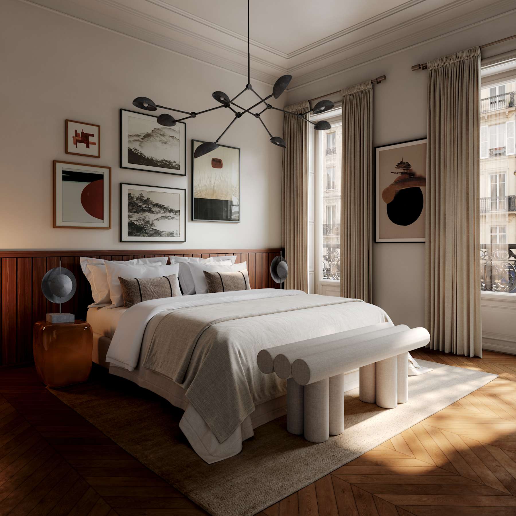 Πάγκος Hiro - Λινό Ύφασμα Sand H48,5 x W39 x L120 cm 101 COPENHAGEN