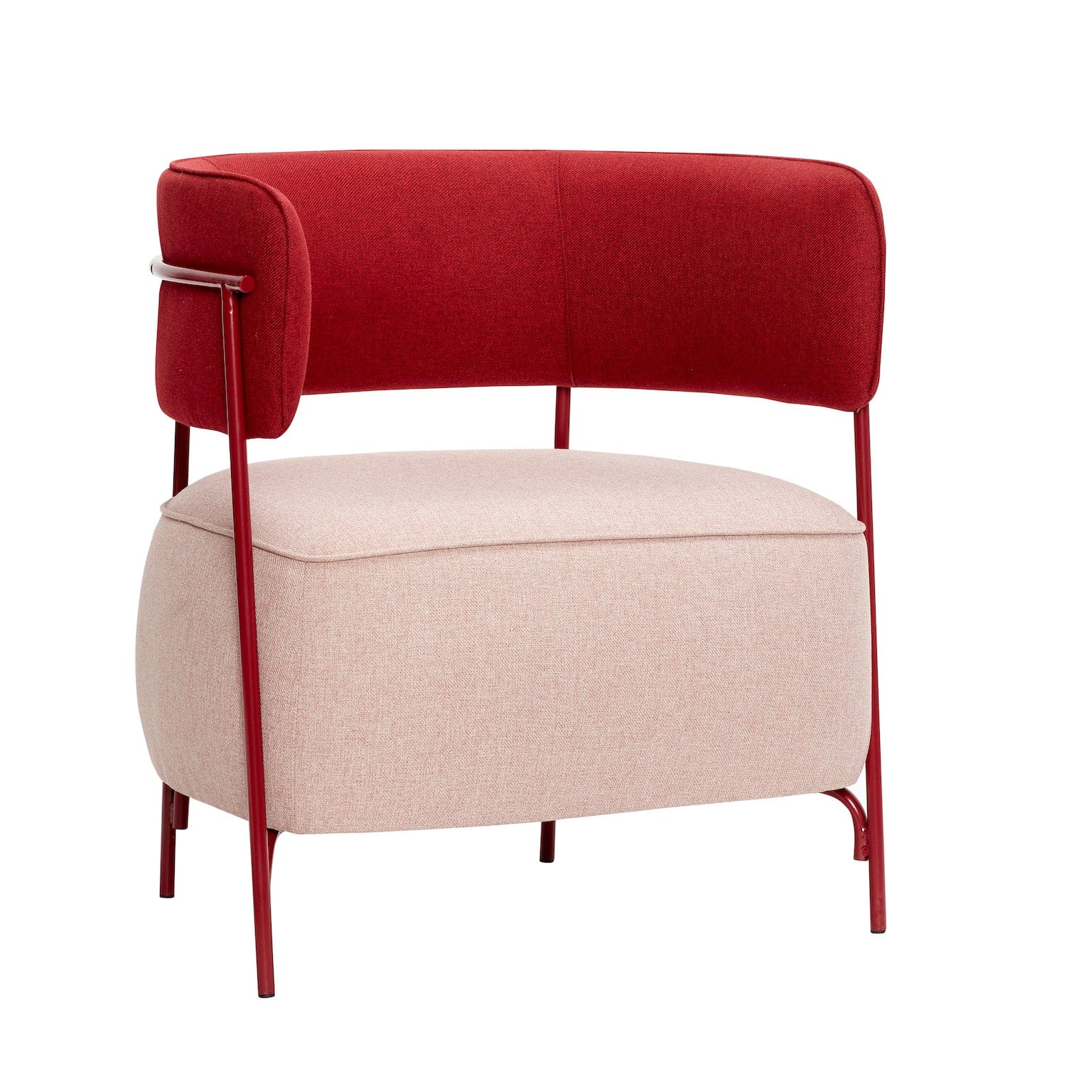 HUBSCH Πολυθρόνα Teddy Lounge Πολυθρόνα Ροζ/Κόκκινη Μέταλλο/Πολυέστερ 64x50xh77 cm Hübsch
