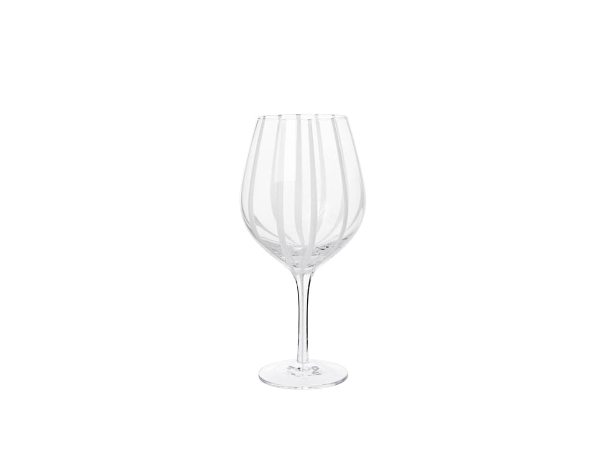 Broste Copenhagen Ποτήρι Ποτήρι Κόκκινου Κρασιού Stripe Γυάλινο Με Λευκές Ρίγες Ø10,5 x H22 cm Broste Copenhagen