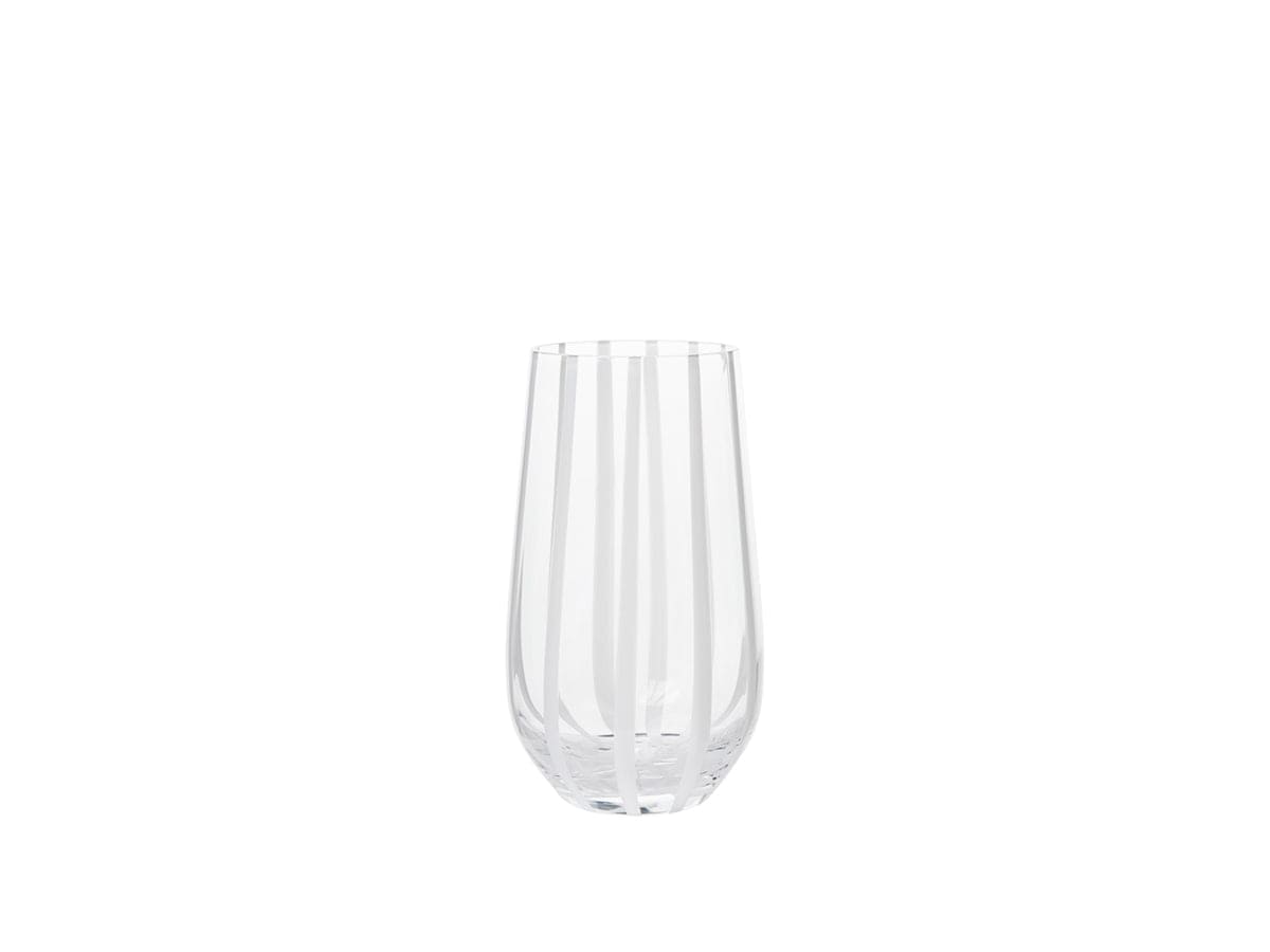 Broste Copenhagen Ποτήρι Ποτήρι Stripe Γυάλινο Με Λευκές Ρίγες Ø8,5 x H15 cm Broste Copenhagen