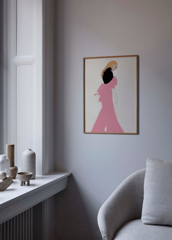 PAPER COLLECTIVE Poster Pink Dress Πόστερ Τοίχου Ροζ, 30x40 PAPER COLLECTIVE