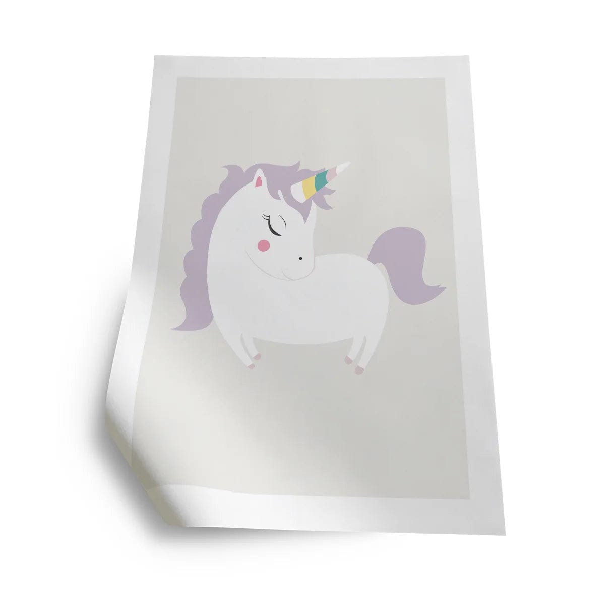 INCADO Poster Πόστερ Με Ξύλινη Λευκή Κορνίζα Ακ Γυαλί Girly Unicorn II 30x40 cm INCADO