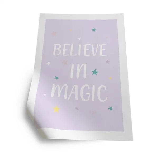 INCADO Poster Πόστερ Με Δρύινη Λευκή Κορνίζα Ακ Γυαλί Believe in magic 30x40 cm INCADO