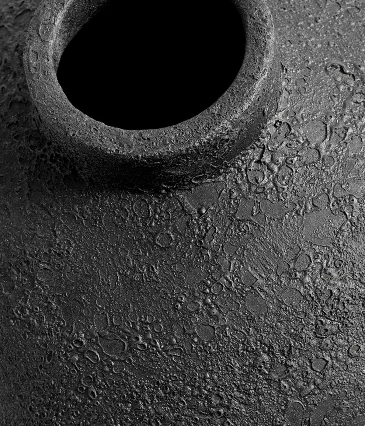 MUUBS Βάζο Βάζο Δαπέδου Luna 60 Μαύρο Κεραμικό Τερακότα  Ø35xH60 cm MUUBS