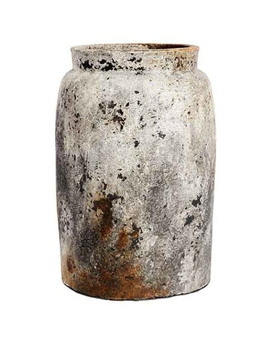 Muubs Floor Floor Jar Jar - Caspio 'Echo 40', Gray Rust, Ceramic Terracotta, H40 Ø26cm, Muubs