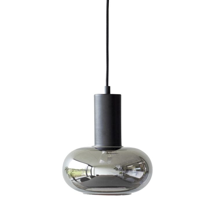 Hubsch Hubsch ceiling lamp, glass roof lamp, mirror/black, dui E27, H27 Ø20cm Hubsch