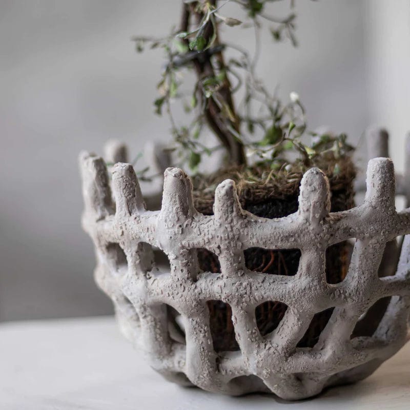 METTE DITMER Διακοσμητικό Μπολ Διακοσμητικό Μπολ Braided Bowl Πέτρα Ρητίνης Μπέζ Ø19xH12.5 cm METTE DITMER