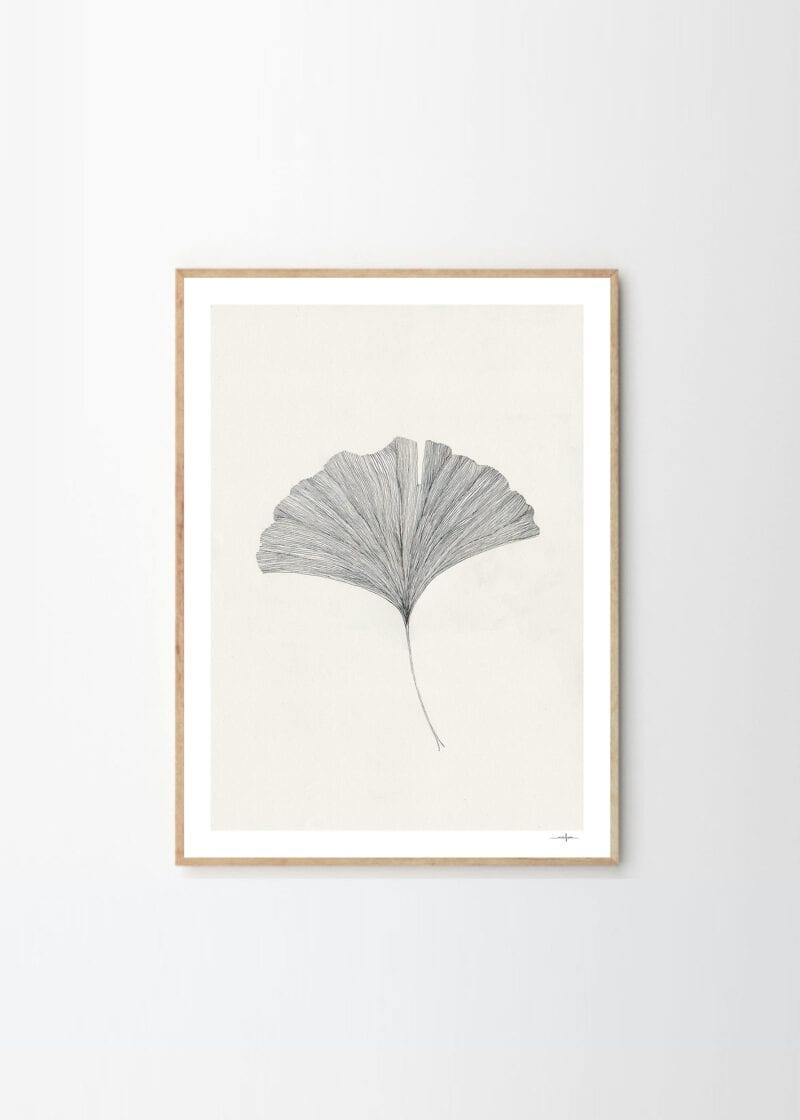 THE POSTER CLUB Poster Πόστερ, Ginkgo Leaf, Ana Frois, (40x50) cm, Μαύρο/Εκρού, Sustainable Paper, THE POSTER CLUB