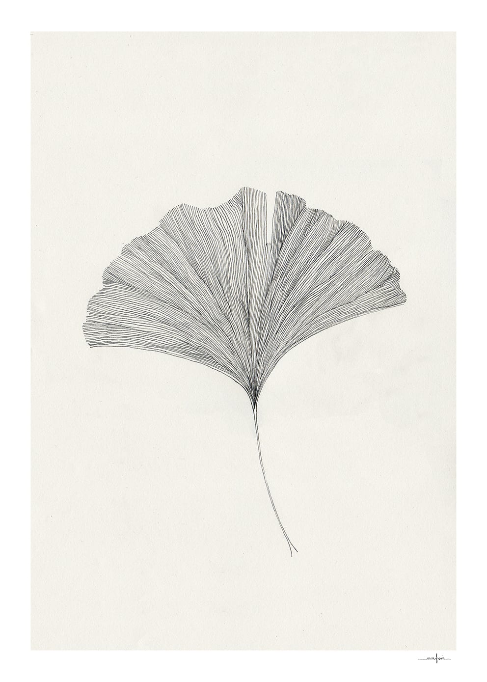 THE POSTER CLUB Poster Πόστερ, Ginkgo Leaf, Ana Frois, (40x50) cm, Μαύρο/Εκρού, Sustainable Paper, THE POSTER CLUB