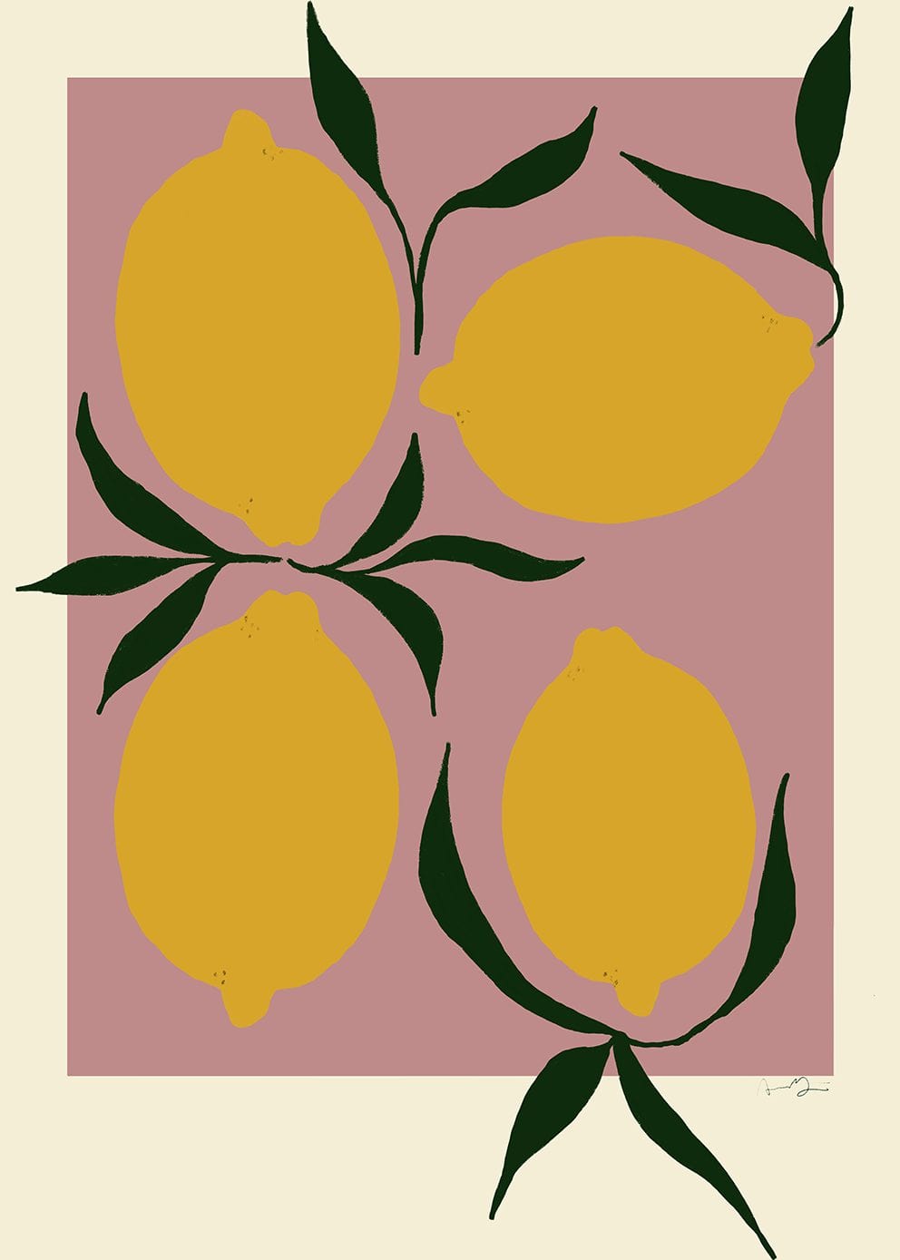 THE POSTER CLUB Poster Πόστερ, Pink Lemon, Anna Mörner, (30x40) cm, Κίτρινο, Sustainable Paper,THE POSTER CLUB