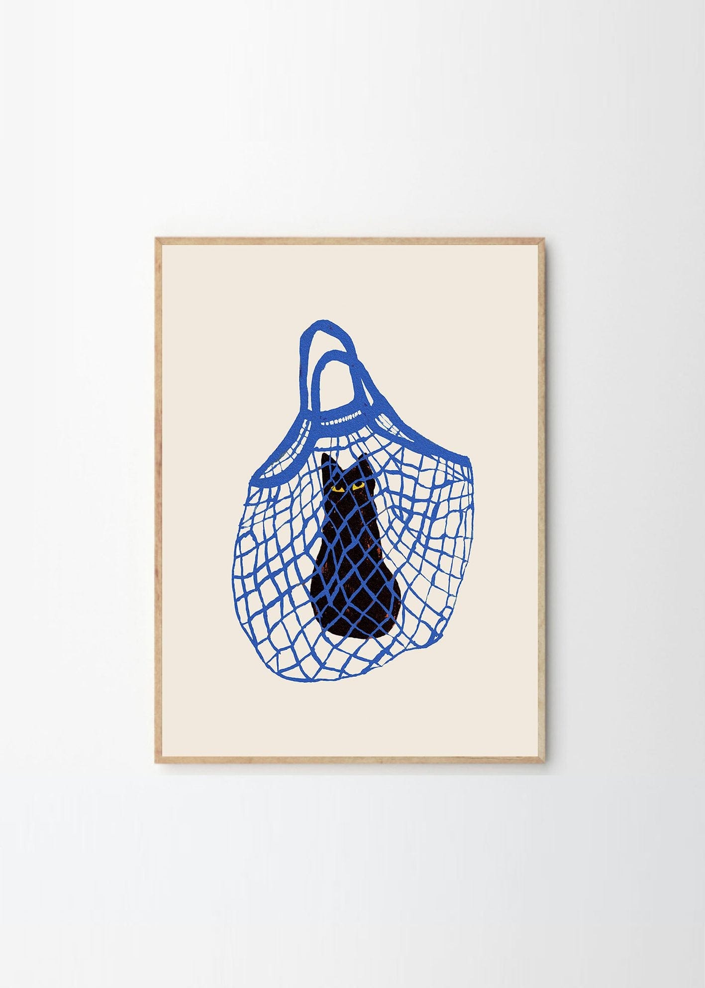 THE POSTER CLUB Poster Πόστερ, The Cats In The Bag, Chloe Purpero Johnson, (30x40)cm, Μπλέ/Μάυρο/Εκρού, Sustainable Paper, THE POSTER CLUB