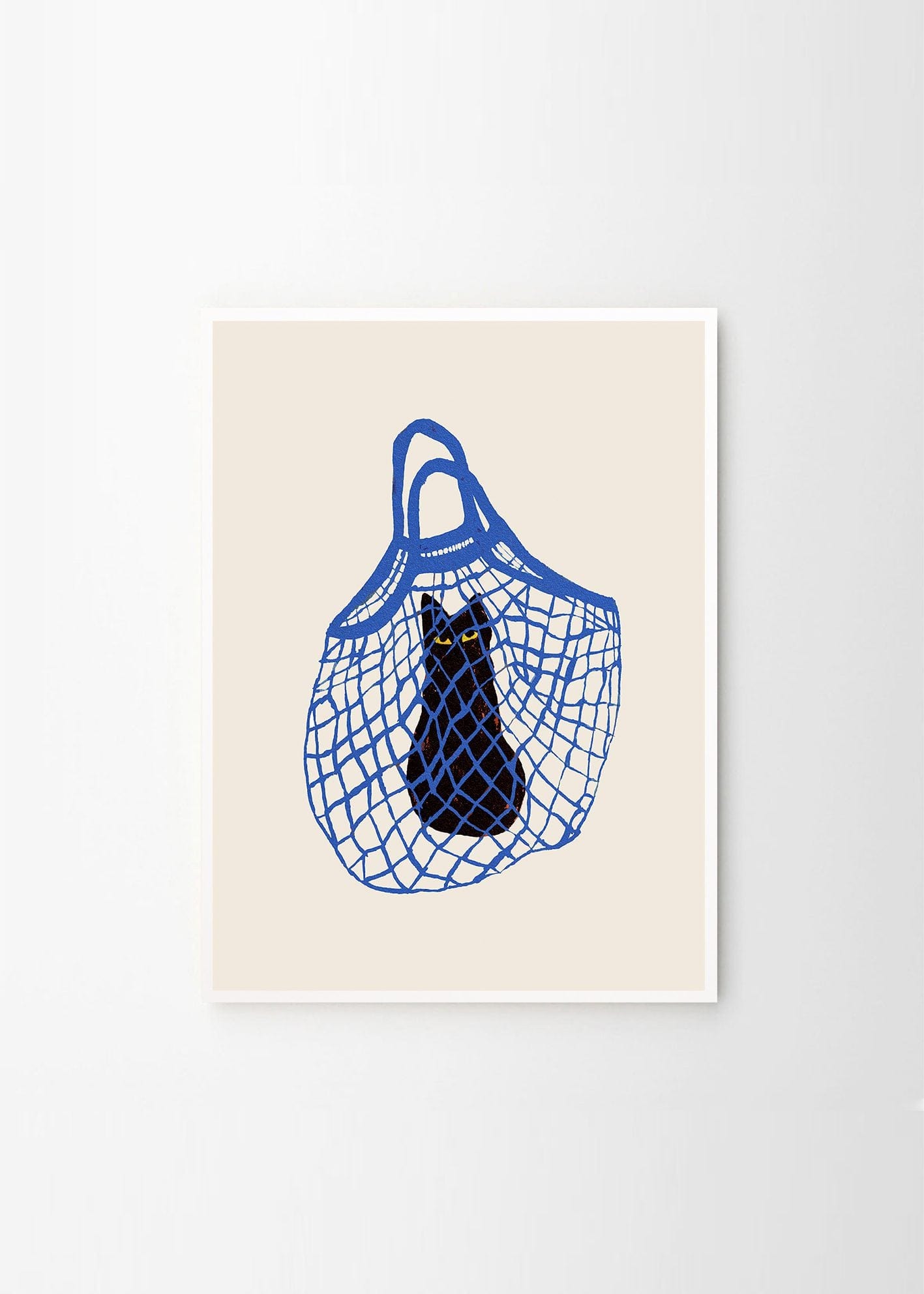 THE POSTER CLUB Poster Πόστερ, The Cats In The Bag, Chloe Purpero Johnson, (30x40)cm, Μπλέ/Μάυρο/Εκρού, Sustainable Paper, THE POSTER CLUB