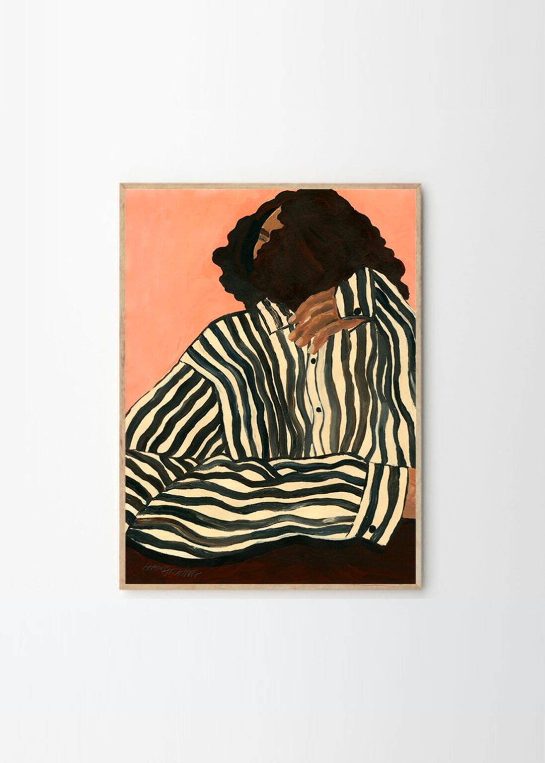 THE POSTER CLUB Poster Hanna Peterson Πόστερ Serene Stripes 50x70cm Κοραλί/Μαύρο Sustainable Paper THE POSTER CLUB