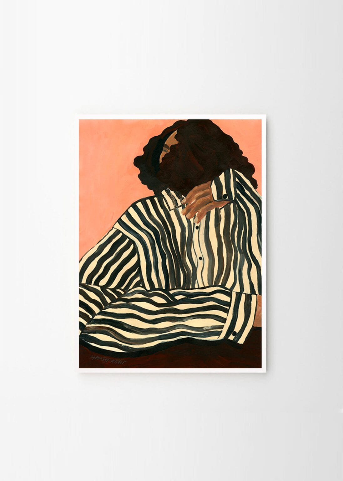 THE POSTER CLUB Poster Hanna Peterson Πόστερ Serene Stripes 50x70cm Κοραλί/Μαύρο Sustainable Paper THE POSTER CLUB
