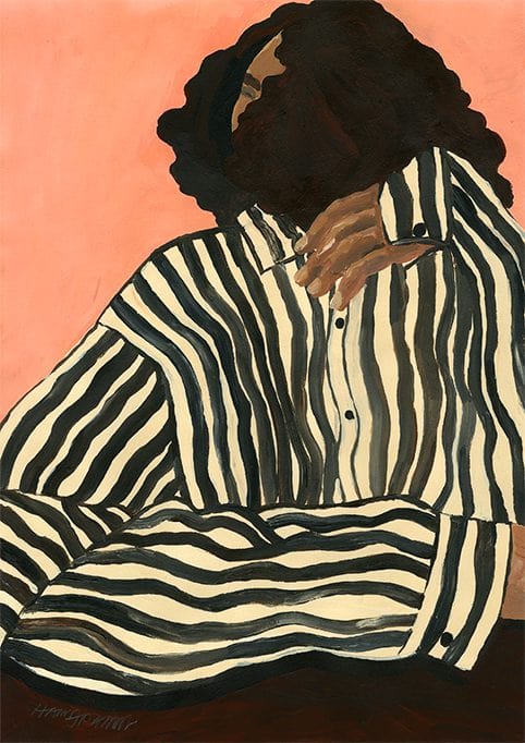 THE POSTER CLUB Poster Hanna Peterson Πόστερ Serene Stripes 50x70cm Κοραλί/Μαύρο Sustainable Paper THE POSTER CLUB