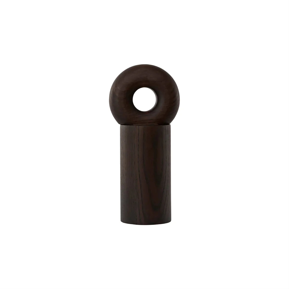 OYOY Είδη Κούζινας Μύλος Αλατιού/Πιπεριού Hoop Mill Grinder Ξύλο Καφέ/Μαύρο Ø7,5xH16,5 cm OYOY