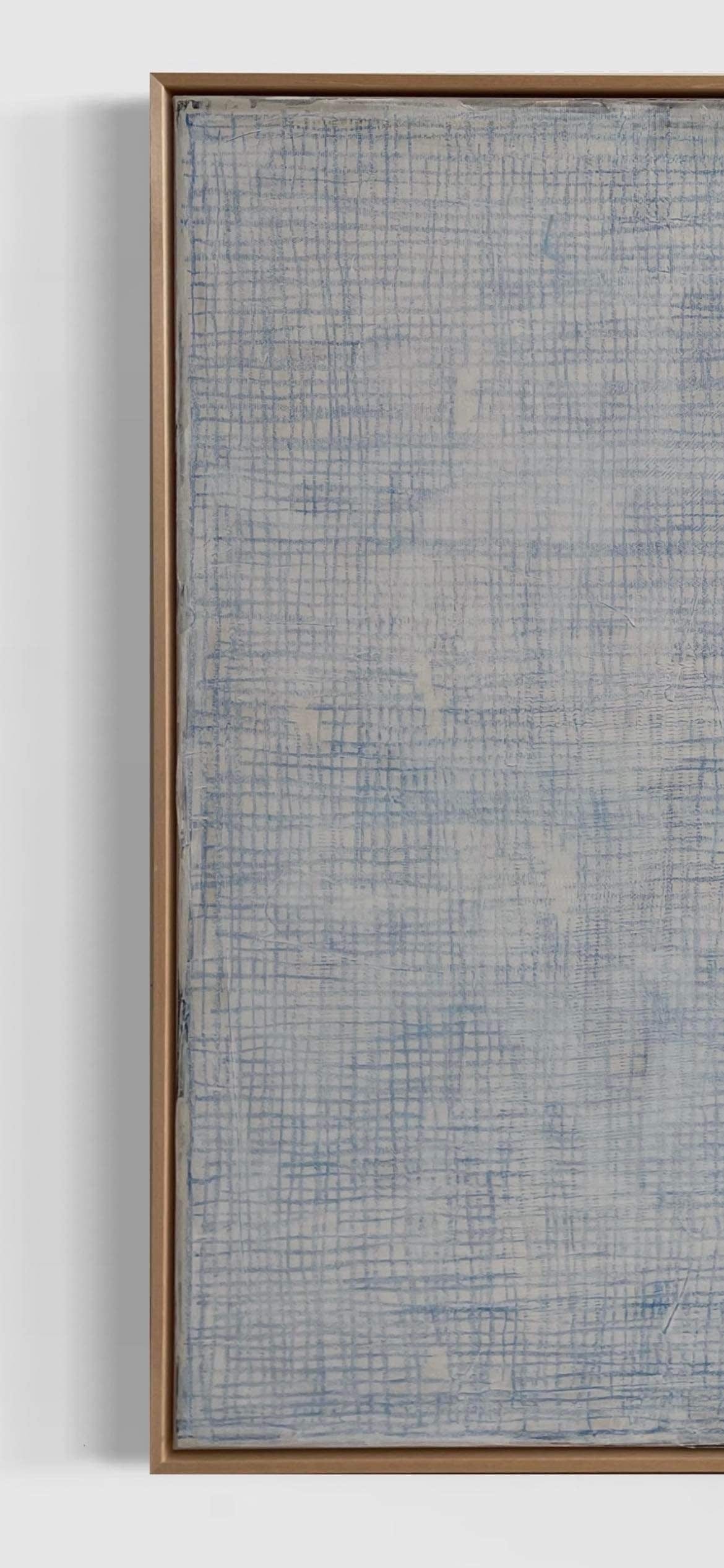 HINTSDECO Πίνακας Ζωγραφικής Πίνακας ζωγραφικής σε καμβά με ξύλινη Κορνίζα, Worn-Out Squares, Acrylic with Oil Pastel (80x80)Hintsdeco
