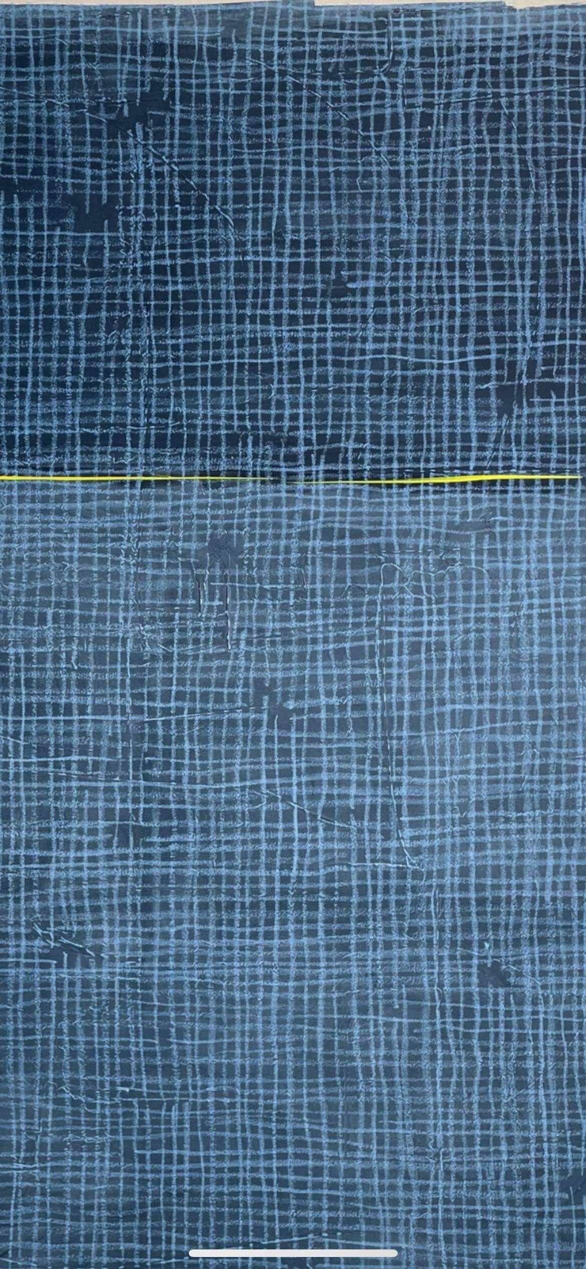 HINTSDECO Πίνακας Ζωγραφικής Πίνακας ζωγραφικής σε καμβά Yellow Lines, Acrylic with Oil Pastel, 120x100 Hintsdeco