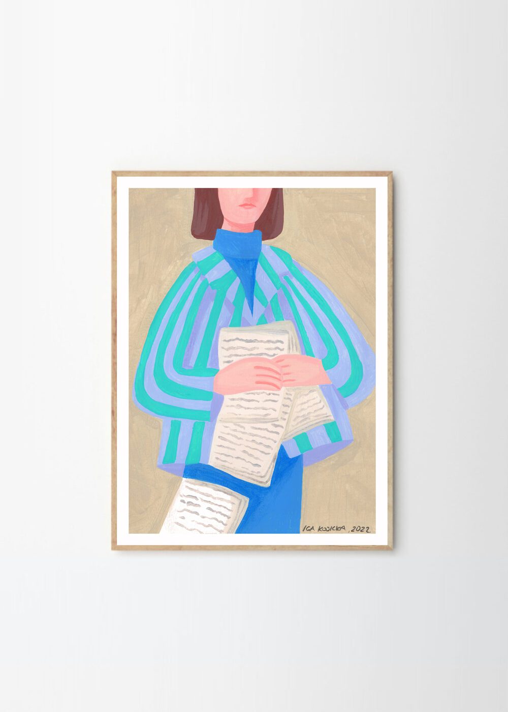 The poster Club poster poster Love Letters Iga Kosicka (50x70) cm purple/blue -green Sustainable Paper The Poster Club