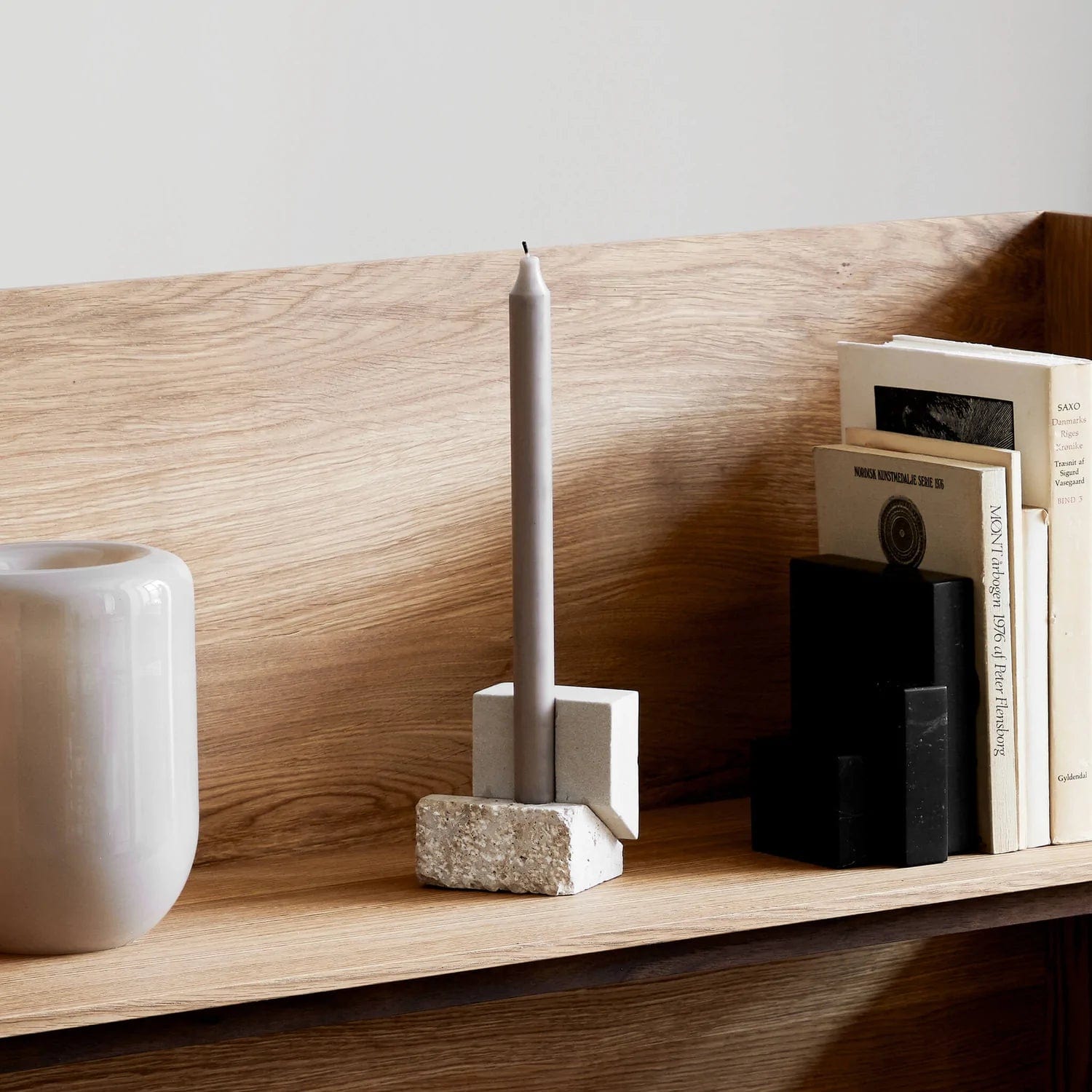 KRISTINA DAM studio Candlestick, Sculpture, The Offset Vol 2, W7XL10XH10CM, Ekrou, Psammite, Travertine, KRISTINA DAM studio