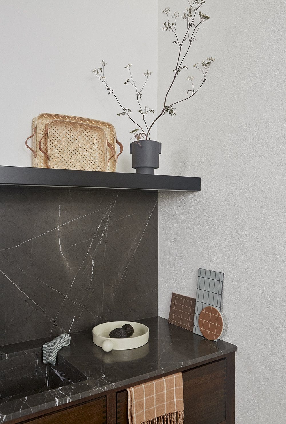 OYOY Πετσέτα κουζίνας Gobi' Πετσέτες Κουζίνας Υφασμάτινες Σετ 2 τμχ Κάμελ/Εκρού Of White 50x70 cm OYOY