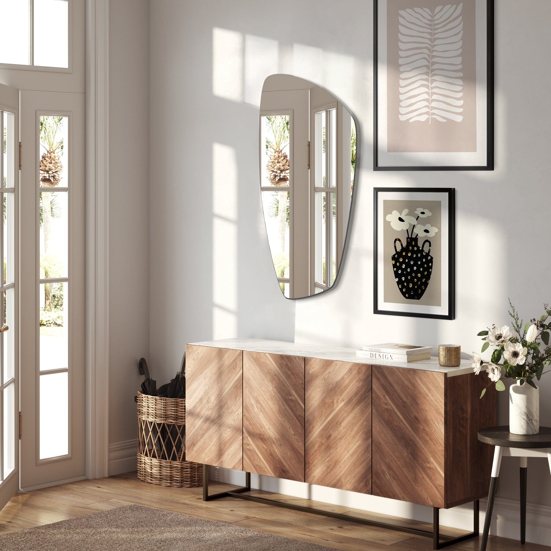 INCADO Καθρέφτης Καθρέφτης Τοίχου Γυαλί Verto 50x90cm Ασημί INCADO