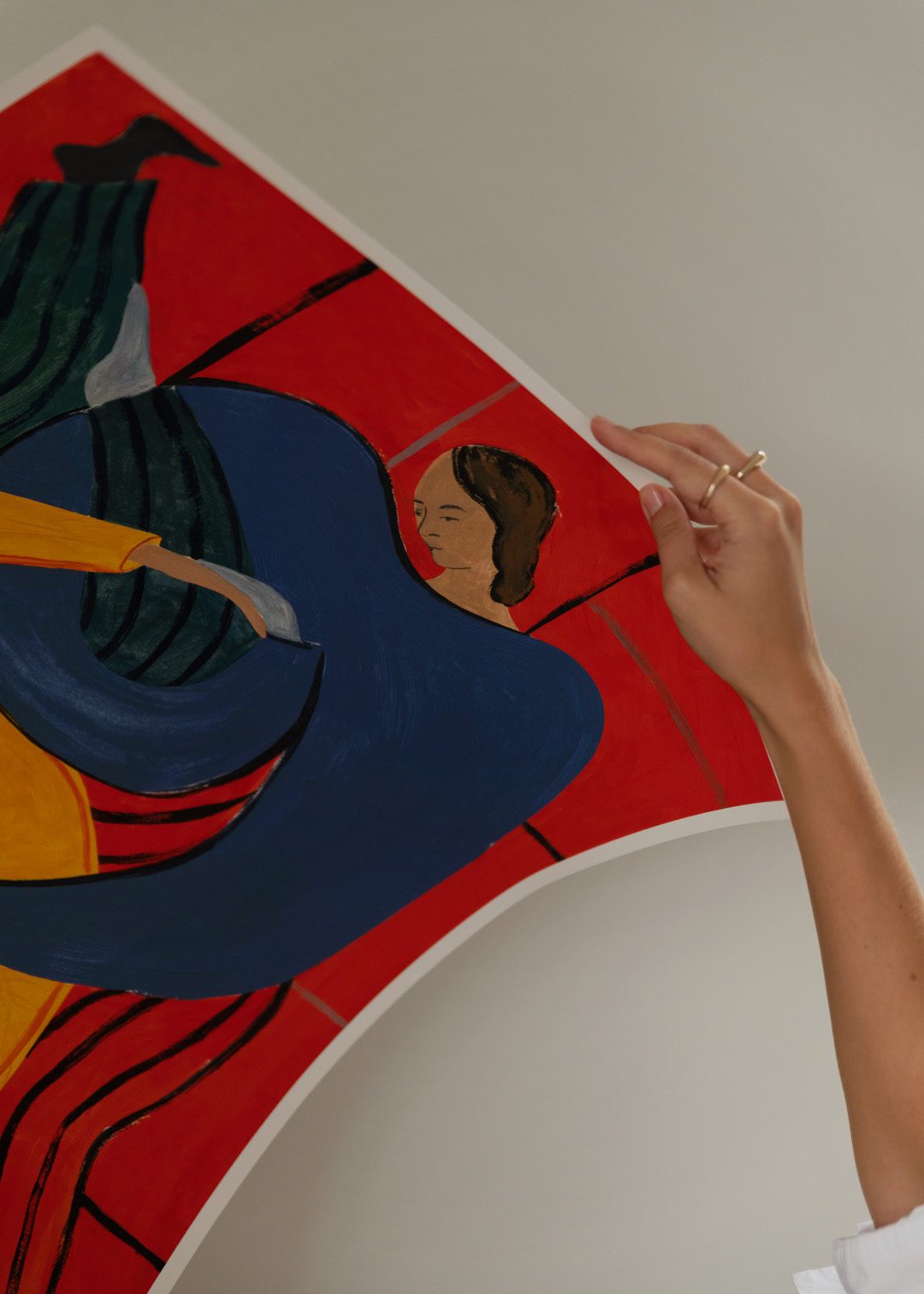 THE POSTER CLUB Poster Πόστερ, Sofia Lind, Hold You - Red (50x70) cm, Κόκκινο/Κίτρινo/Γαλάζιο Sustainable Paper, THE POSTER CLUB