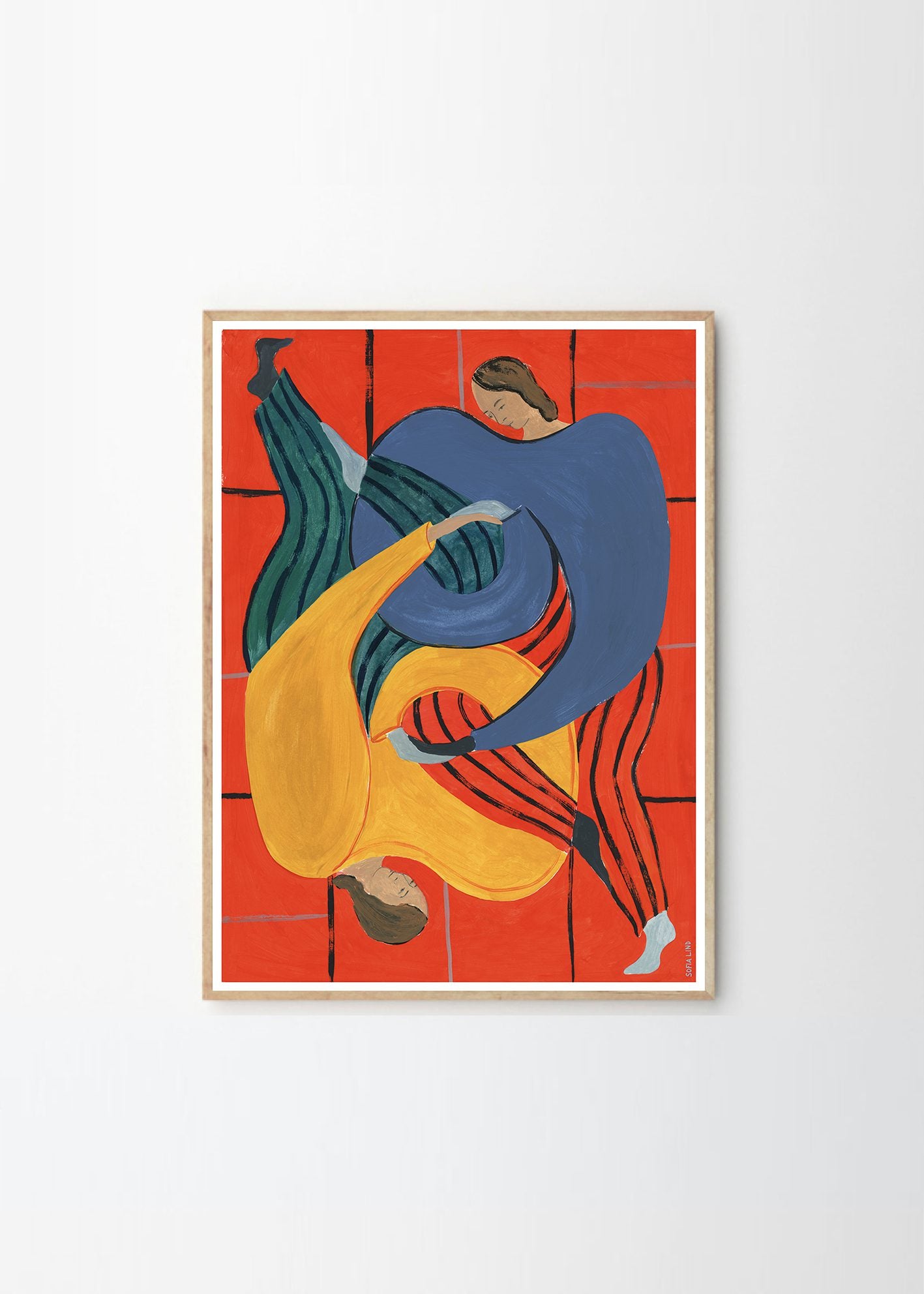 THE POSTER CLUB Poster Πόστερ, Sofia Lind, Hold You - Red (50x70) cm, Κόκκινο/Κίτρινo/Γαλάζιο Sustainable Paper, THE POSTER CLUB