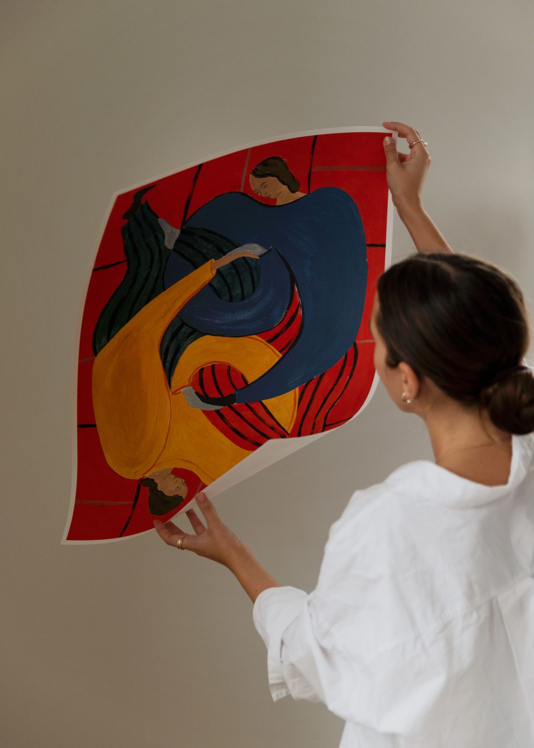 THE POSTER CLUB Poster Πόστερ, Sofia Lind, Hold You - Red (50x70) cm, Κόκκινο/Κίτρινo/Γαλάζιο Sustainable Paper, THE POSTER CLUB
