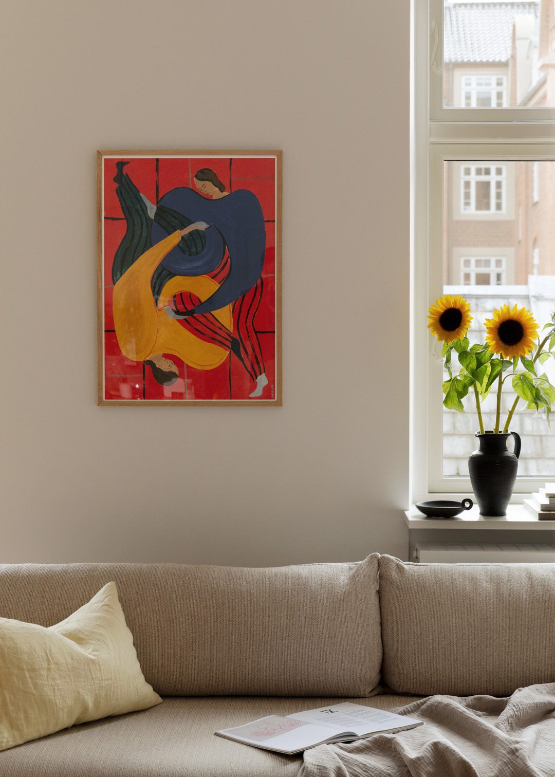 THE POSTER CLUB Poster Πόστερ, Sofia Lind, Hold You - Red (50x70) cm, Κόκκινο/Κίτρινo/Γαλάζιο Sustainable Paper, THE POSTER CLUB