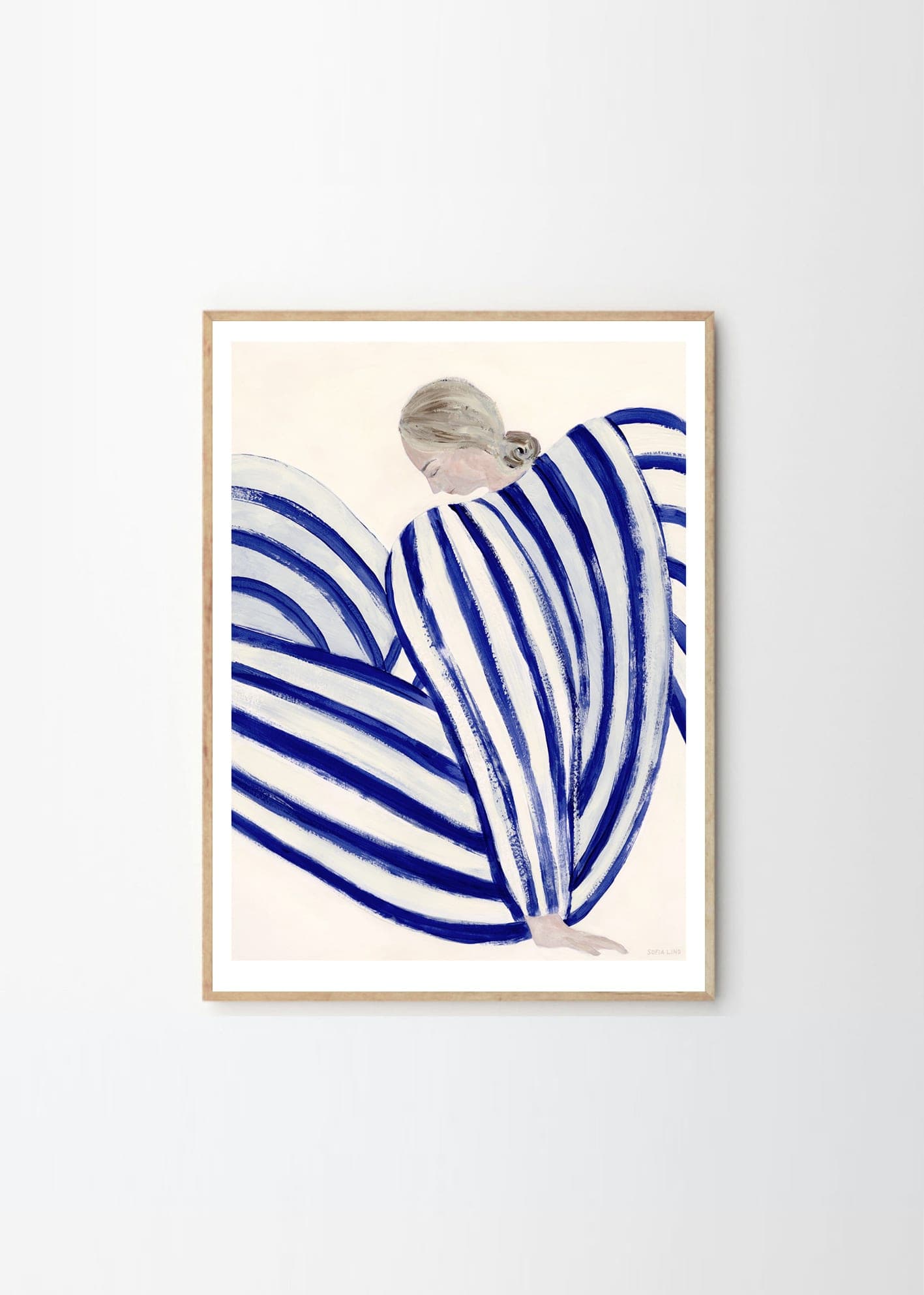 THE POSTER CLUB Poster Πόστερ, Blue Stripe At Concorde, Sofia Lind, (70x100 cm), Εκρού/Μπλέ, Sustainable Paper, THE POSTER CLUB