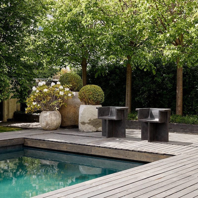 101 COPENHAGEN Καρέκλα Καρέκλα Τραπεζαρίας Brutus Σκούρο Καφέ-Μαύρο Σκυρόδεμα Από Ίνες H67.5xW68xD50 cm 101 COPENHAGEN