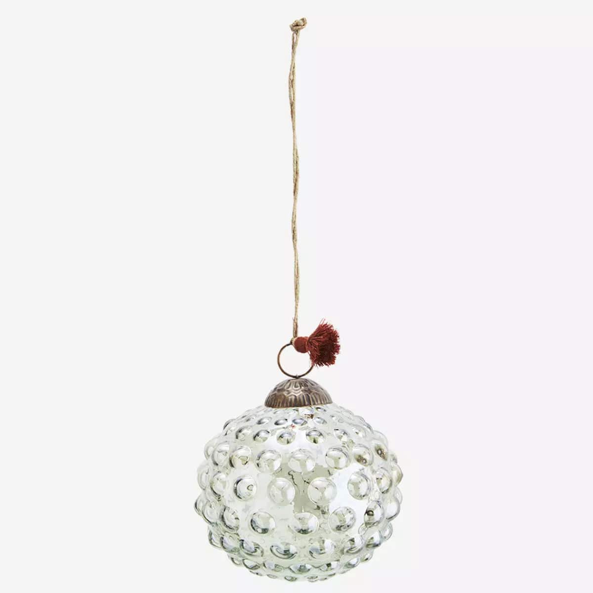 Madam Stoltz Christmas ornament Hanging Glass Dots Dots Glowing Green D: 10 cm Madam Stoltz