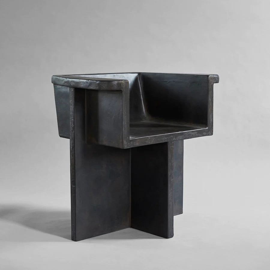 101 COPENHAGEN Καρέκλα Καρέκλα Τραπεζαρίας Brutus Σκούρο Καφέ-Μαύρο Σκυρόδεμα Από Ίνες H67.5xW68xD50 cm 101 COPENHAGEN