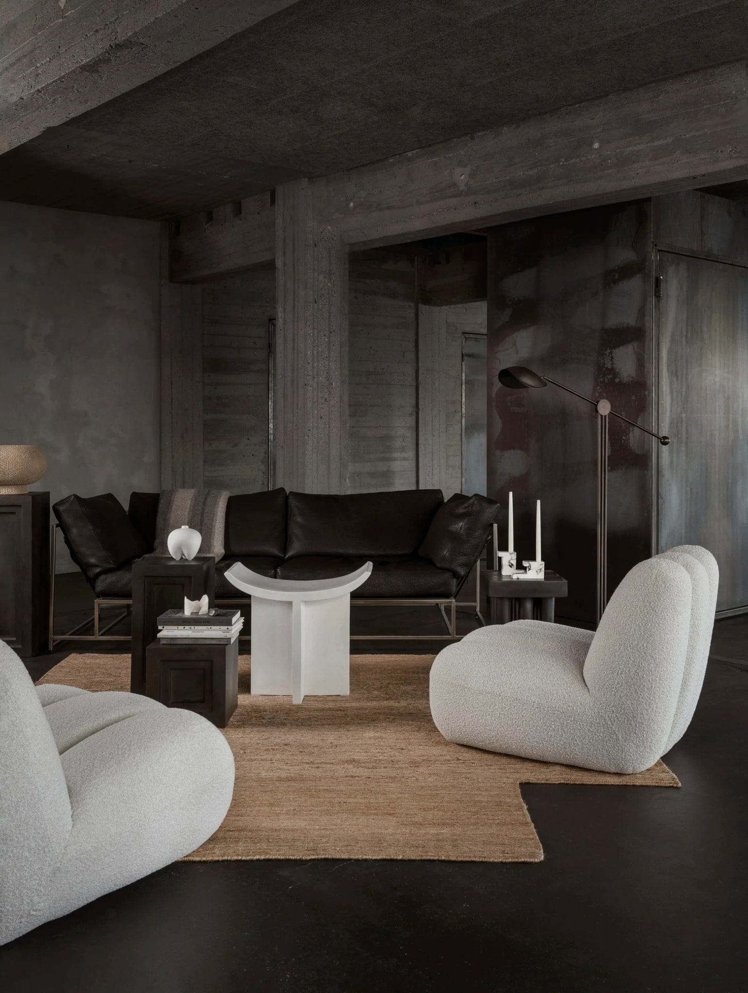 101 COPENHAGEN Πολυθρόνα Πολυθρόνα Toe Chair Λευκή Μπουκλέ/Σανέλ (Bouclé) L70xW80xH72 cm 101 COPENHAGEN
