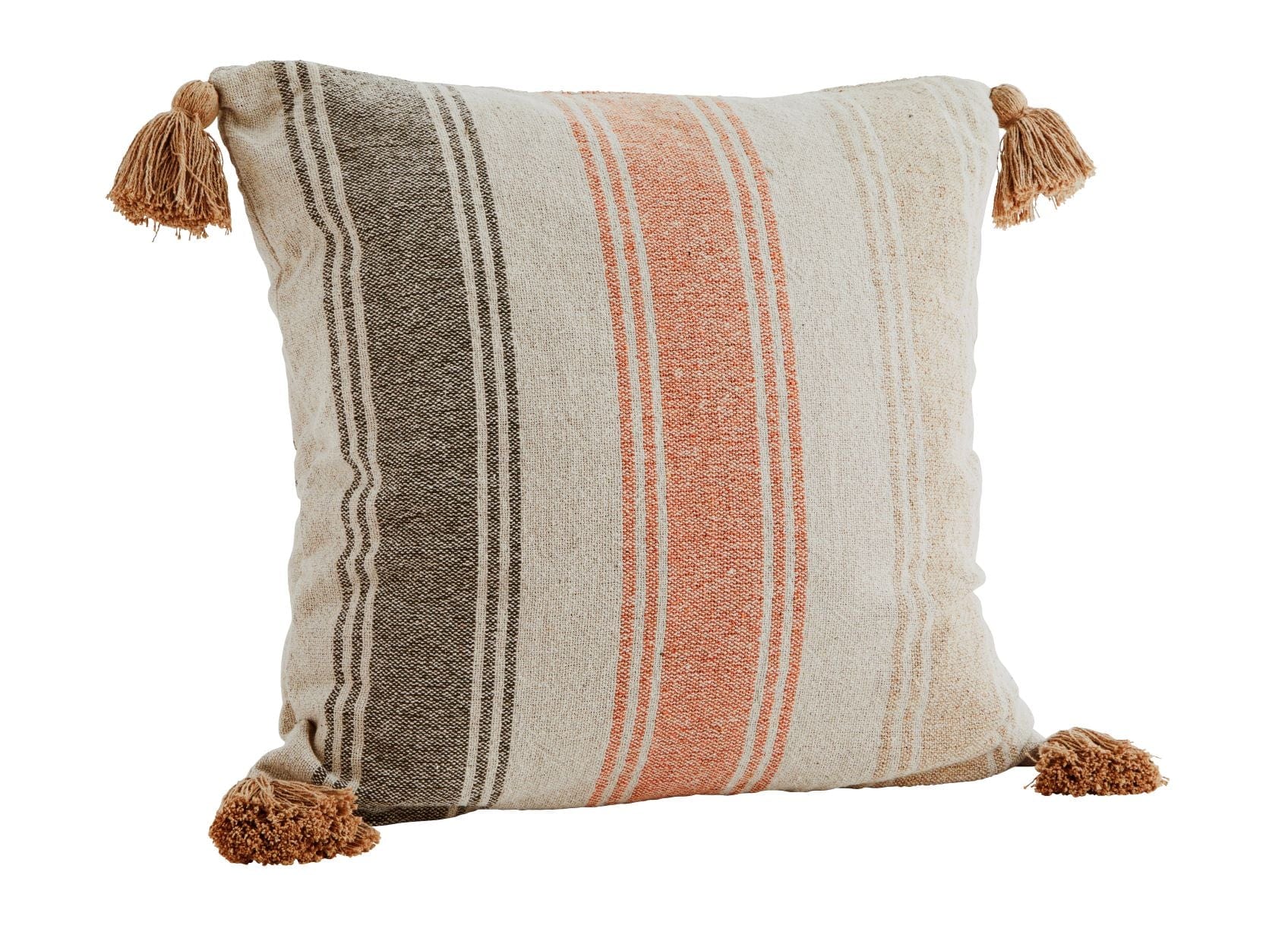 Madam stoltz pillow pillow stripe, striped, cotton, orange/beige/anthracite, 60x60 cm Madam stoltz