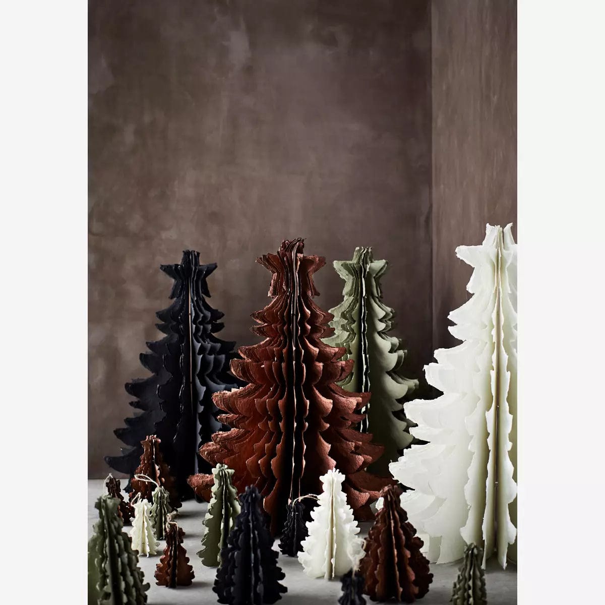 Madam Stoltz Christmas Tree Decorative Christmas Tree Sirius Recycled Paper White H: 23 cm Madam Stoltz