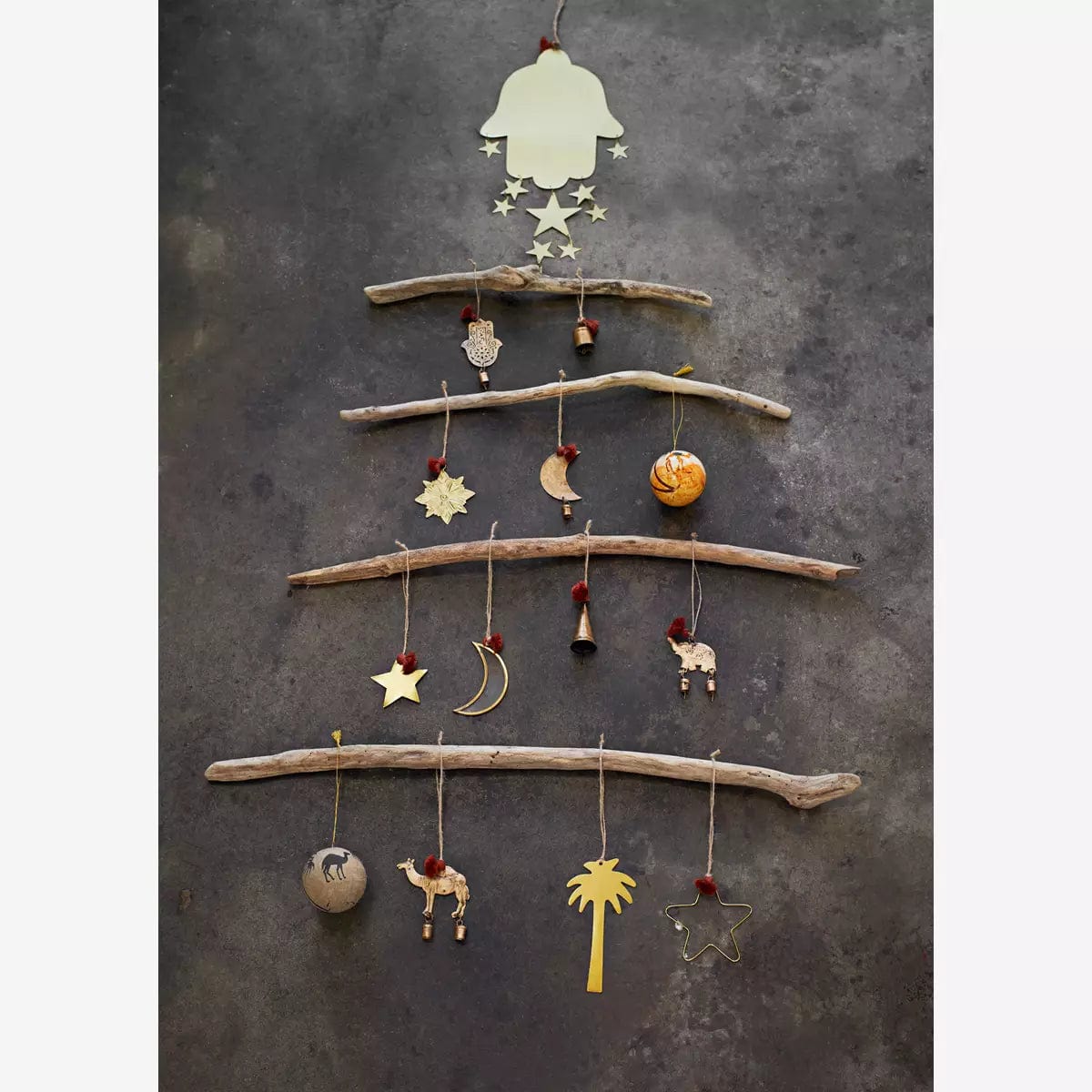 MADAM STOLTZ Χριστουγεννιάτικο Στολίδι Χριστουγεννιάτικο Στολίδι Χέρι της Φατιμά Ανακυκλώσιμο Σίδερο Αντικέ Χρυσό Η:10 cm, MADAM STOLTZ