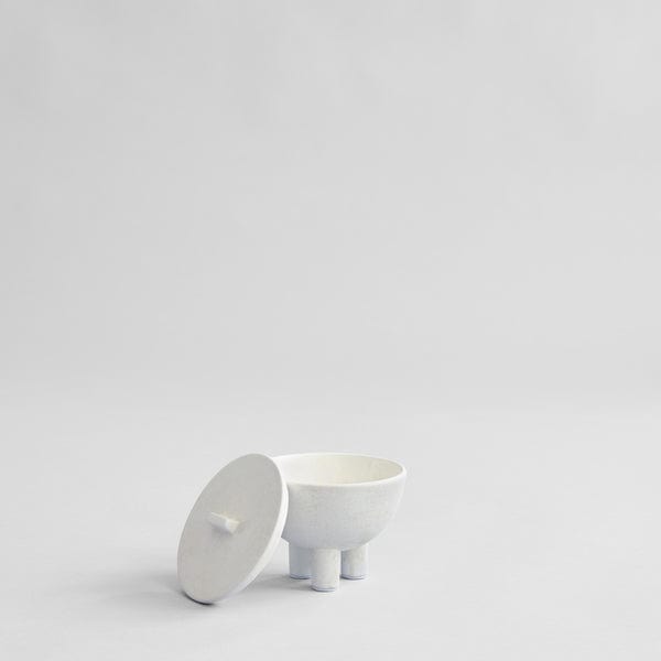 101 COPENHAGEN Διακοσμητικo Μπολ Duck Jar, Μedio Κεραμικό Διακοσμητικό Δοχείο με Καπάκι Άσπρο, 10x12x12cm 101 COPENHAGEN
