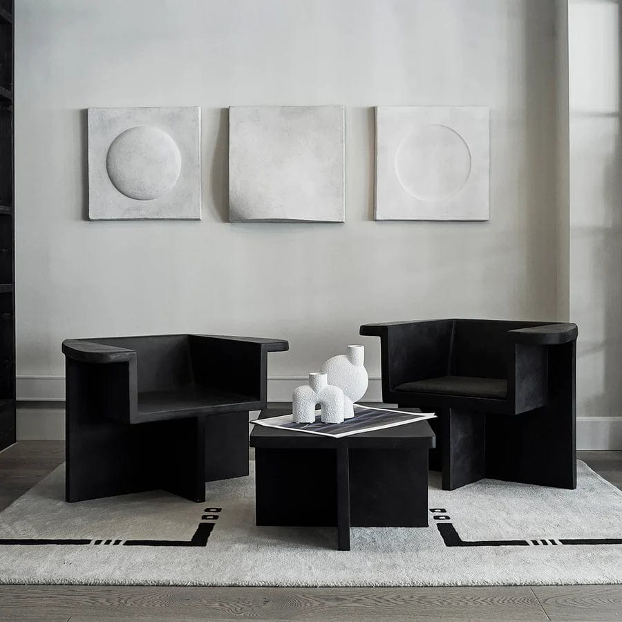101 COPENHAGEN Coffee Table Τραπέζάκι Σαλονιού Brutus Σκούρο Καφέ-Μαύρο Σκυρόδεμα Από Ίνες H36xW60xL60 cm 101 COPENHAGEN